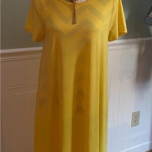 Sunny Yellow Short Sleeve Dress with pockets